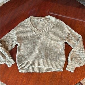 Womens Cozy Cream Knit Sweater from American Eagle size Small